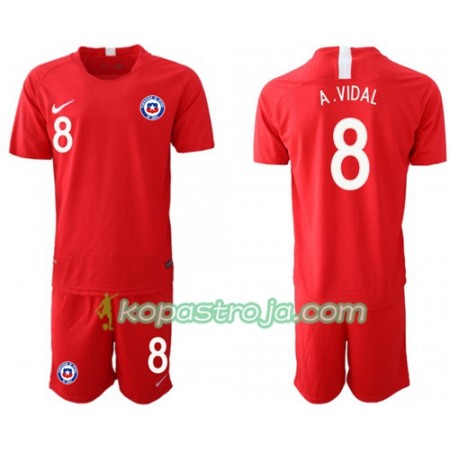 Billiga Fotbollströjor Chile A. VIDAL 8 Barn Hemma tröja 2018/19 Kortärmad